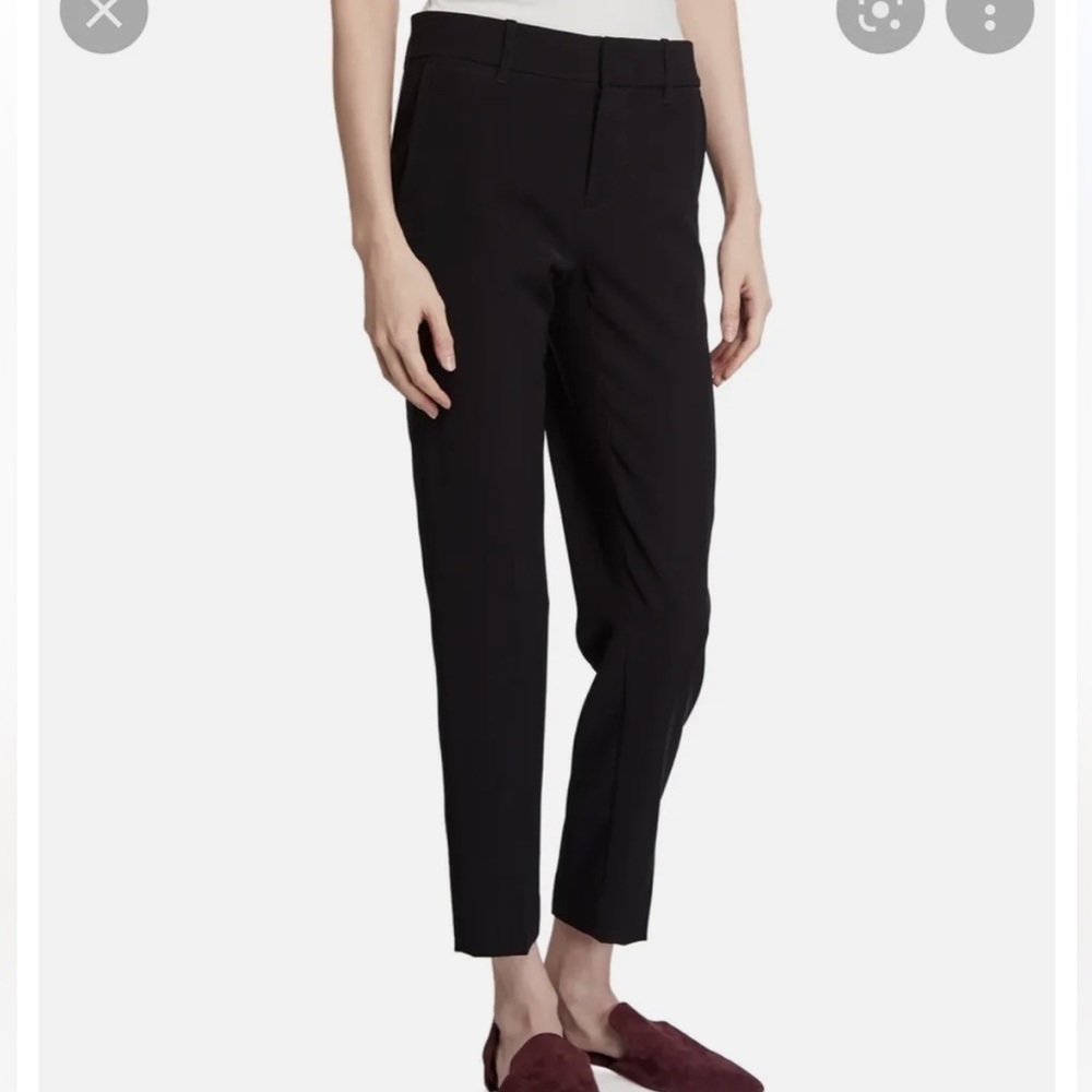 Vince Women's Pants Size 6 Black Cotton Classic Chino Cropped Trouser